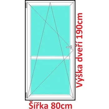 Okno Soft Balkonové dveře s příčkou 80x190 cm, otevíravé a sklopné