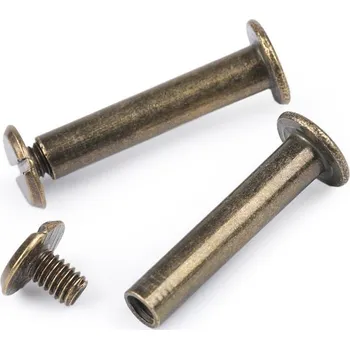 Knihařský šroub 12; 16; 20 a 25 mm, barva 2 (25 mm) staromosaz