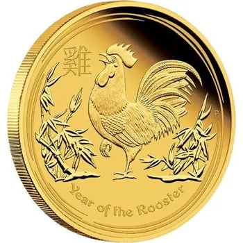 Zlatá mince 2 oz (trojské unce) ROK KOHOUTA Austrálie 2017