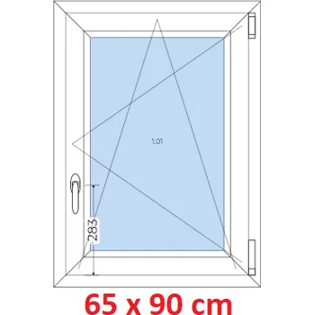 Okno Soft Plastové okno 65x90 cm, otevíravé a sklopné