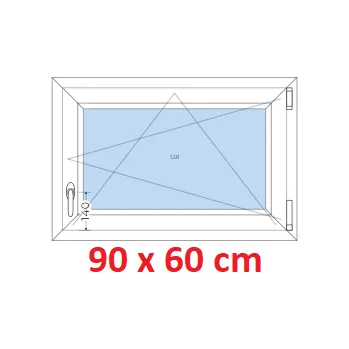 Okno Soft Plastové okno 90x60 cm, otevíravé a sklopné