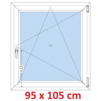 Okno Soft Plastové okno 95x105 cm, otevíravé a sklopné