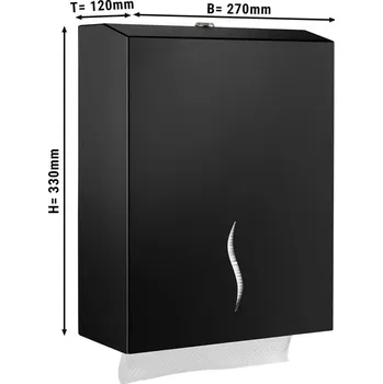 G.Gastro Zásobník na papír - černý - 800 listů - nerezový - černý