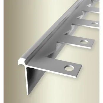 přechodová lišta Küberit 873 EB - Ohýbací schodový oboustranný profil 5 mm | F4 stříbro 250 cm