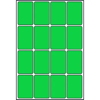 Papír Toppapír Print etikety barevné 22x33mm, 10 listů, A6, 16ks/list Barva: Reflexní zelená