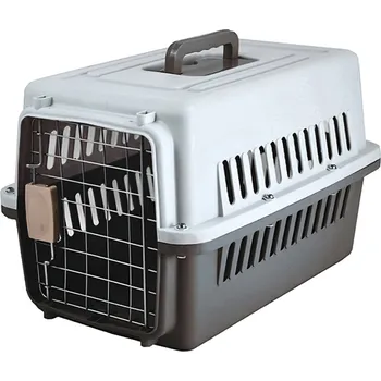 přepravka pro zvíře Aga Přepravka s kovovými dvířky 59 x 36 x 35 cm šedá/černá