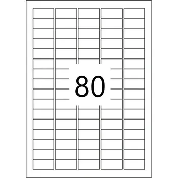 Speciální papír Samolepící etikety 35,6x16,9mm, 100 listů, A4