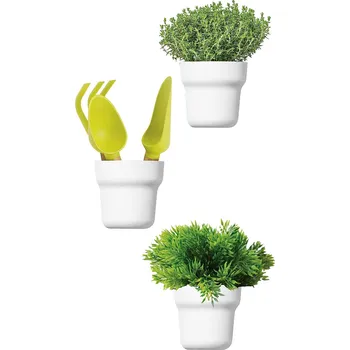 Stojan na květiny Sada 3 květináčů na zeď VIGAR (Barva-bílá)