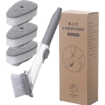 Kuchyňský kartáč 2 v 1 s nádobkou na čistící prostředek Varianta: 04