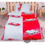 Bavlněné povlečení 140x200+70x90 Auta červená