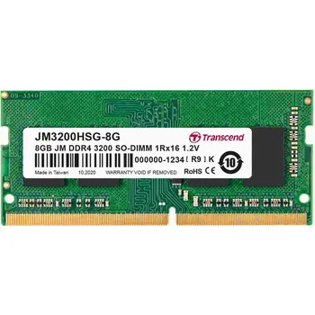 Operační paměť TRANSCEND SODIMM DDR4 8GB 3200MHz 1Rx16 1Gx16 CL22 1.2V JM3200HSG-8G