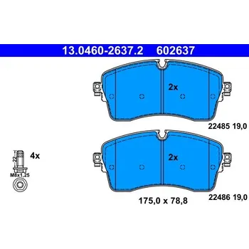 Brzdová destička Sada brzdových destiček, kotoučová brzda ATE 13.0460-2637.2