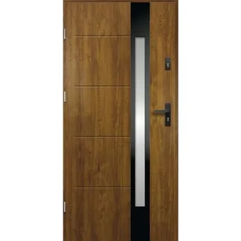 Vchodové dveře Vchodové dveře ocelové Ariadna P55 80 L zlatý dub otevírání ven