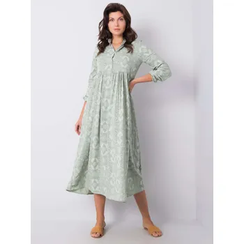 Dámské šaty Dámské šaty 232 SK 8009.16 Pistáciová vzor - RUE PARIS pistáciová S