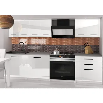 Kuchyňská linka Kuchyňská linka Belini 180 cm bílý lesk s pracovní deskou Sonik2 INF SONIK2/2/WT/W/0/B1