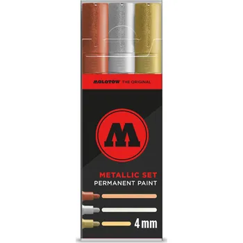 Lihové fixy MOLOTOW permanentní Paint Marker 4mm, 3ks metalické
