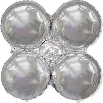 Fóliový balónek Základna, stříbrný, 90x90cm (volný)