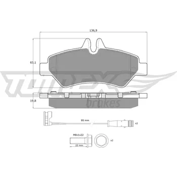 Brzdová destička Sada brzdových destiček, kotoučová brzda TOMEX Brakes TX 14-27