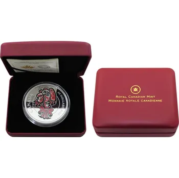 Stříbrná mince 5 Oz Orca Mythical Realms of the Haida 2016 Proof (.9999)