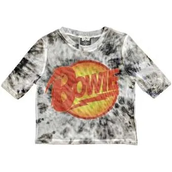 Merch David Bowie: David Bowie Ladies Crop Top: Diamond Dogs Logo (mesh) (xx-small) XXS