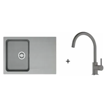 Granitový dřez Franke SET T119 - Orion OID 611-78 Tectonite Šedá + FC 6018 LINA Bez sprchy Fragranit Šedý kámen + ZÁRUKA 5 LET ZDARMA
