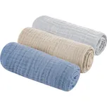 Sleepee Mušelinové pleny 3 ks 30x30cm Grey/Sand/Petrol