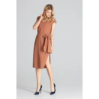Dámské šaty Figl Dámské mini šaty Launna M674 hnědá S