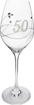 Sklenice Sklenice na víno s krystaly Swarovski jubileum 50 360 ml