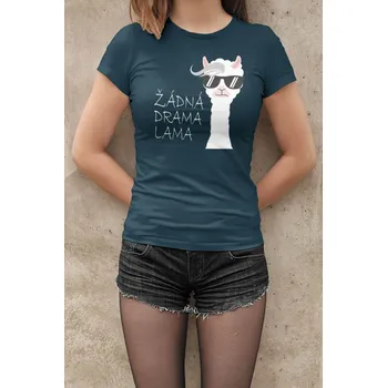 Dámské tričko Dámské tričko Lama Barva: Petrolejová modrá, Velikost: XS