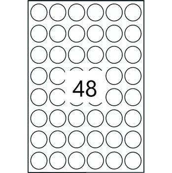 Samolepící etiketa Toppapír Print etikety kruh 15mm, 15 listů, A6