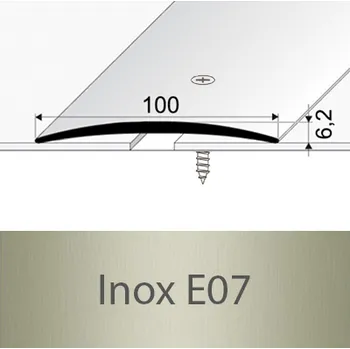 PROFIL Team - Přechodový profil 100 mm, oblý - šroubovací Barva dekoru: inox E07, Délka lišty: 100 cm