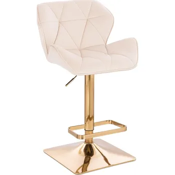 Barová židle Barová židle Horten velur základna zlatá - krémová