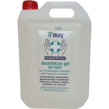 Dezinfekce O'MAY neoplachovací dezinfekční gel na ruce 5 litrů