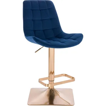 Barová židle Barová židle Voss velur základna zlatá - modré
