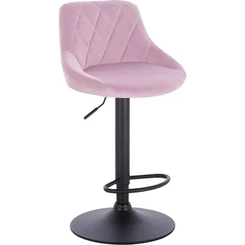 Barová židle Barová židle Kvam velur na černém talíři - fialový vřes