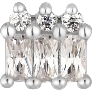 Piercing Buddha jewelry Buddha jewelry Bezzávitová koncovka piercingu Excess ze 14 kt zlata 585/1000 se zirkony Barva: Bílé zlato