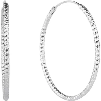 Náušnice Bealio BEALIO Stříbrné náušnice BROUŠENÉ KRUHY 40 mm 03-04643-0736