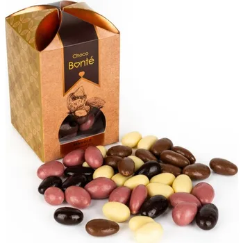 Bonboniéra Chocobonte Mandle v čokoládě MIX (hořká, mléčná, bílá, růžová)