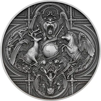 Stříbrná mince Divoká scenérie 2 Oz 2022 Antique Standard