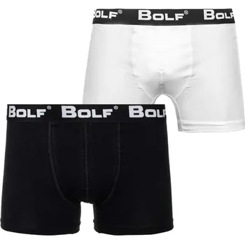 Pánské spodní prádlo Černo-bílé pánské boxerky Bolf 0953-2P 2 PACK - XL