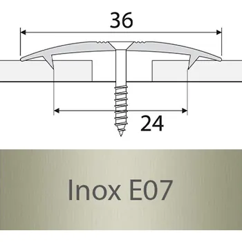Podlahová lišta PROFIL Team - Spojovací kobercový profil 36 mm, šroubovací Barva dekoru: inox E07, Délka lišty: 200 cm