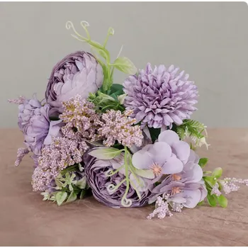 umělá květina Umělá květina - hedvábná pivoňka 33 cm Barva: nachová