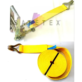 Upínací popruh upínací pás 10 t - kurta s ráčnou 75H-2-DR-SPH 10000kg, délka kompletu 2 m, délka pevné části 0,5 m