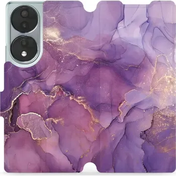 Pouzdro na mobilní telefon Flipové pouzdro Mobiwear - Honor 70 - VP20S Fialový mramor (Knížkové flip pouzdro, obal, kryt na mobil Honor 70 - VP20S Fialový mramor, materiál Umělá kůže + TPU - ochrana 360°, stojánek, silikonová vanička, magnetické zavírání)