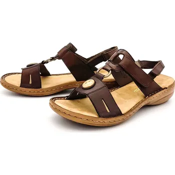 Dámské sandále Dámské kožené sandálky 60874 RIEKER hnědá Barva: braun, Velikost: 36