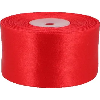 Atlasová stuha šíře 50 mm POL, barva Červená (3079)