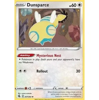 Sběratelská karetní hra Pokémon FST 207/264 Dunsparce - Fusion Strike Stav: Near Mint, Verze: REVERSE HOLO