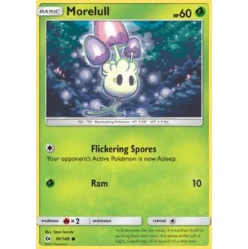 Karetní hra Pokémon SUM 016/149 Morelull - Sun & Moon Stav: Excellent, Verze: REVERSE HOLO