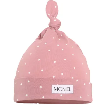 Kojenecká čepice MONIEL Dots dětská čepice růžová 0-3 měsíce