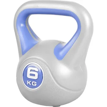 Gorilla Sports Kettlebell činka, vinylová, modrá, 6 kg